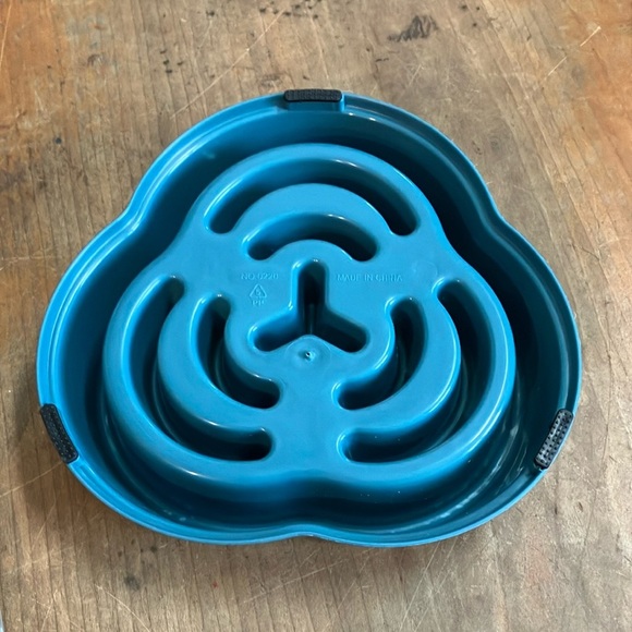 Blue Slow Feeder Dog Bowl - Picture 2 of 3
